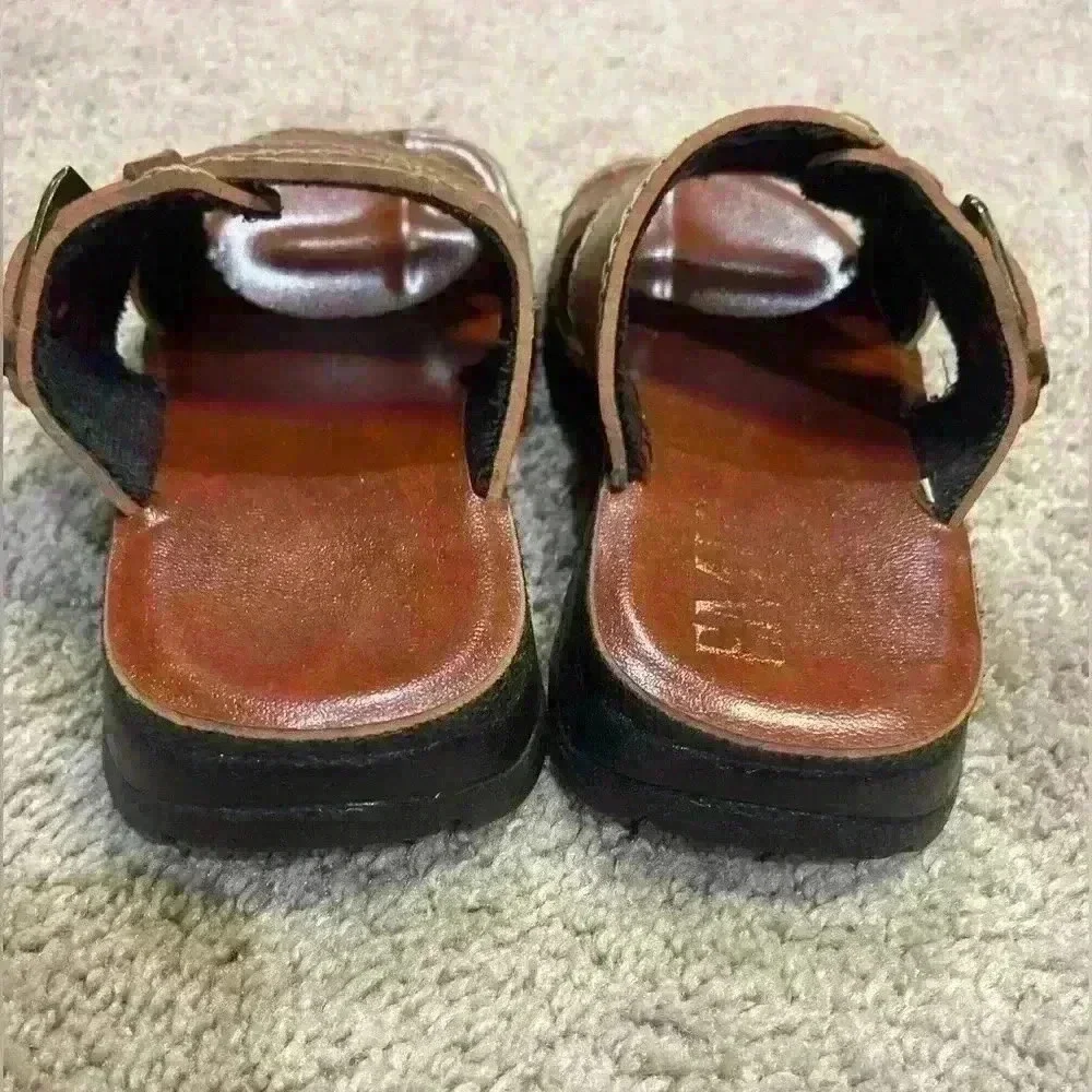 Boys‎ Brown Sandals Slip On Buckle Detail Size 7 Toddler